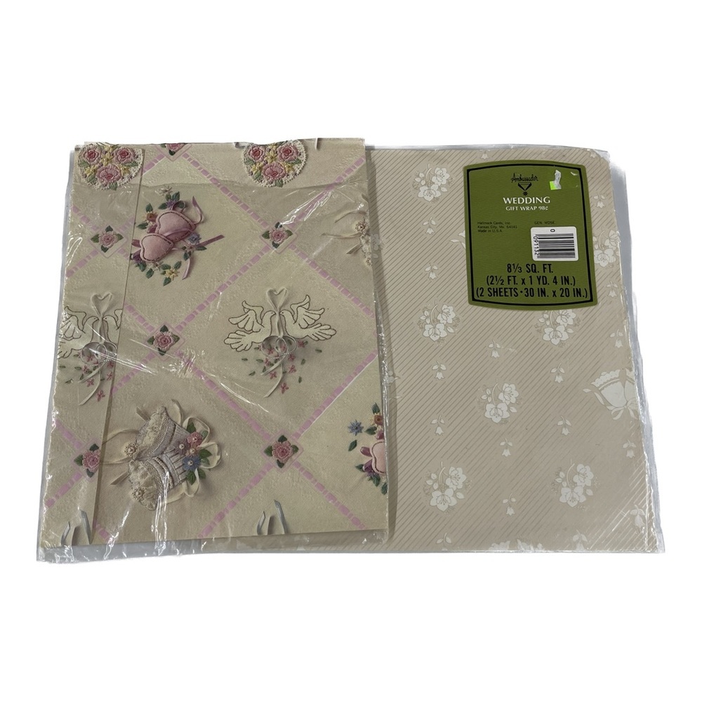 Vintage 70's/80's Wedding Bridal Shower Gift Wrap Wrapping Paper